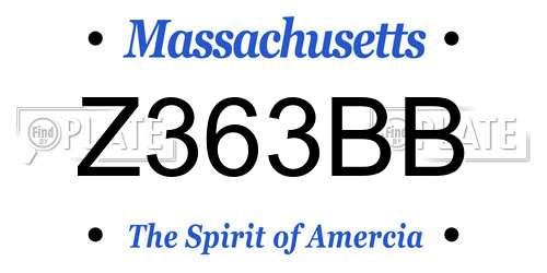 Z363BB Massachusetts License Plate
