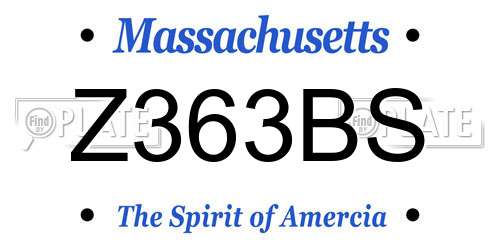 Z363BS Massachusetts License Plate