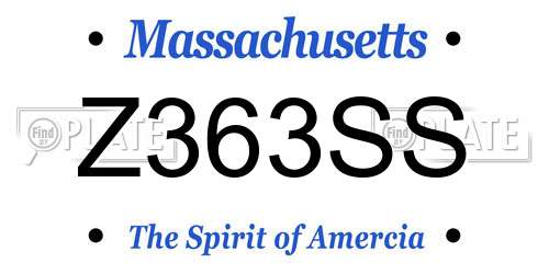 Z363SS Massachusetts License Plate