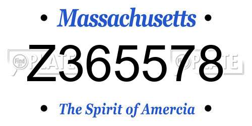 Z365578 Massachusetts License Plate