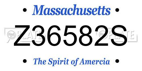 Z36582S Massachusetts License Plate