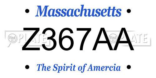 Z367AA Massachusetts License Plate