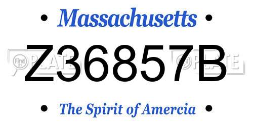 Z36857B Massachusetts License Plate