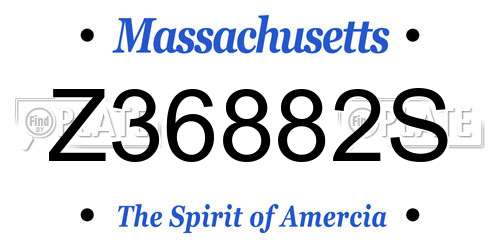 Z36882S Massachusetts License Plate