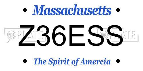 Z36ESS Massachusetts License Plate