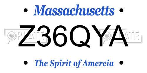 Z36QYA Massachusetts License Plate