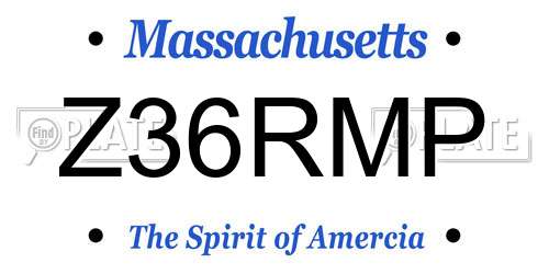 Z36RMP Massachusetts License Plate