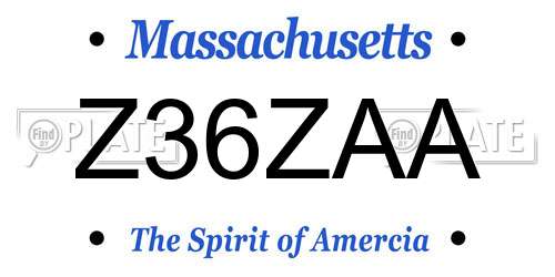 Z36ZAA Massachusetts License Plate