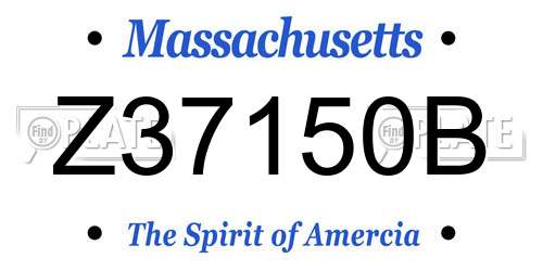 Z37150B Massachusetts License Plate