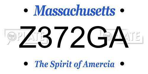 Z372GA Massachusetts License Plate
