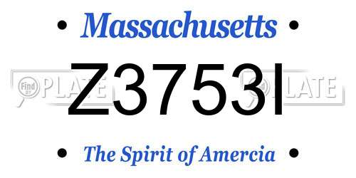 Z3753I Massachusetts License Plate