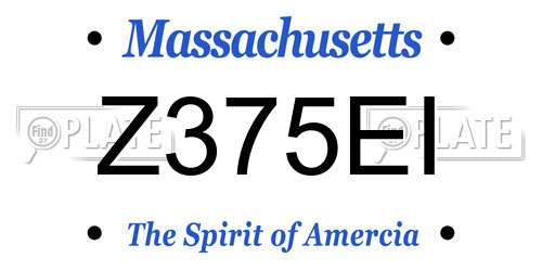 Z375EI Massachusetts License Plate
