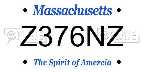 Z376NZ Massachusetts License Plate