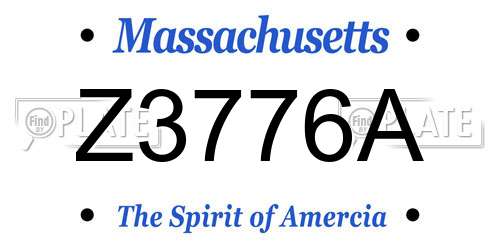 Z3776A Massachusetts License Plate