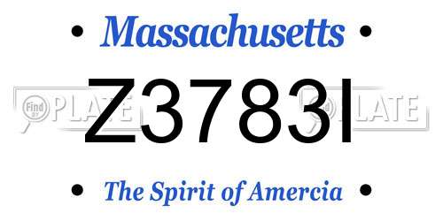 Z3783I Massachusetts License Plate
