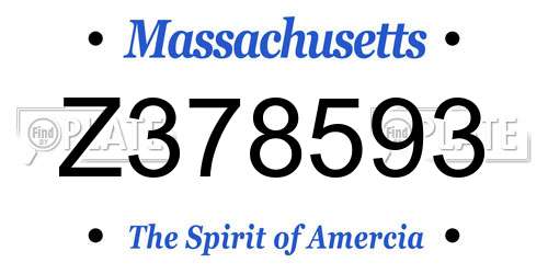 Z378593 Massachusetts License Plate