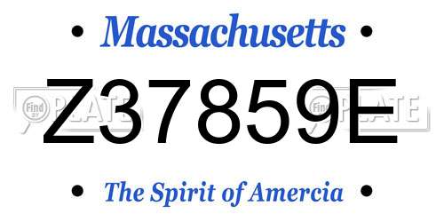 Z37859E Massachusetts License Plate