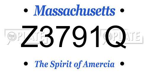 Z3791Q Massachusetts License Plate
