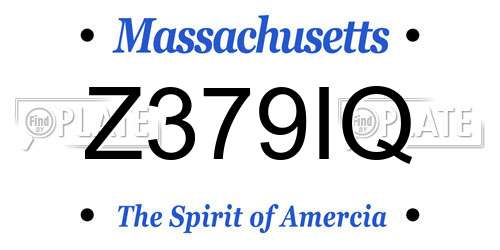Z379IQ Massachusetts License Plate