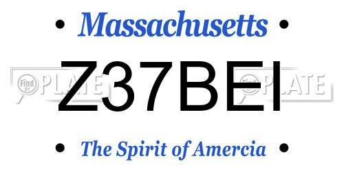 Z37BEI Massachusetts License Plate