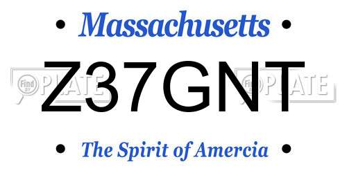 Z37GNT Massachusetts License Plate