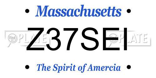 Z37SEI Massachusetts License Plate