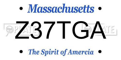 Z37TGA Massachusetts License Plate
