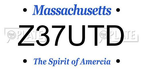Z37UTD Massachusetts License Plate