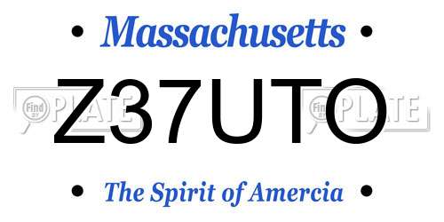 Z37UTO Massachusetts License Plate