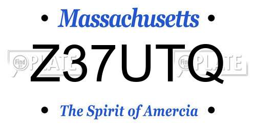 Z37UTQ Massachusetts License Plate