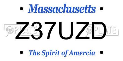 Z37UZD Massachusetts License Plate