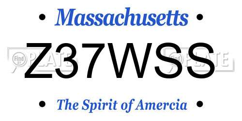 Z37WSS Massachusetts License Plate