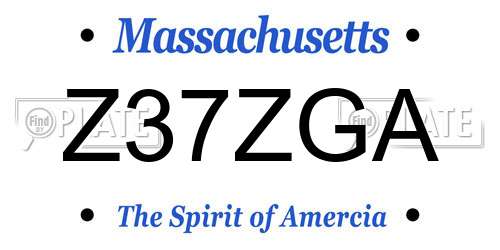 Z37ZGA Massachusetts License Plate