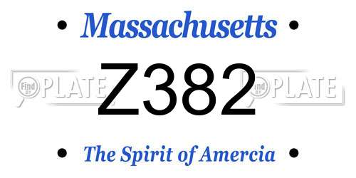 Z382 Massachusetts License Plate