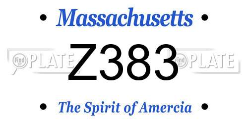 Z383 Massachusetts License Plate