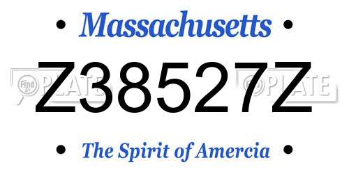 Z38527Z Massachusetts License Plate