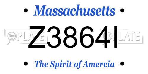 Z3864I Massachusetts License Plate