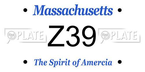 Z39 Massachusetts License Plate