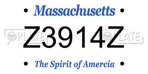 Z3914Z Massachusetts License Plate