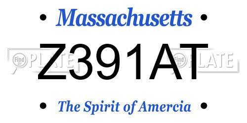 Z391AT Massachusetts License Plate