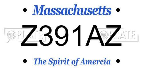 Z391AZ Massachusetts License Plate