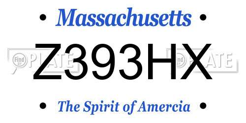 Z393HX Massachusetts License Plate