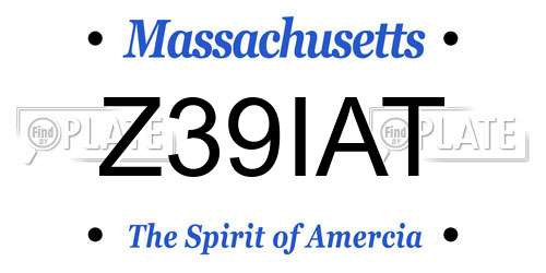 Z39IAT Massachusetts License Plate