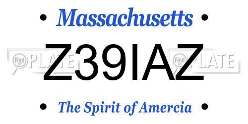 Z39IAZ Massachusetts License Plate