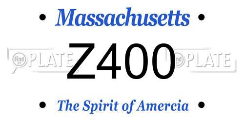 Z400 Massachusetts License Plate