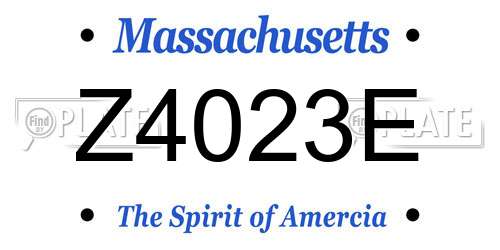 Z4023E Massachusetts License Plate