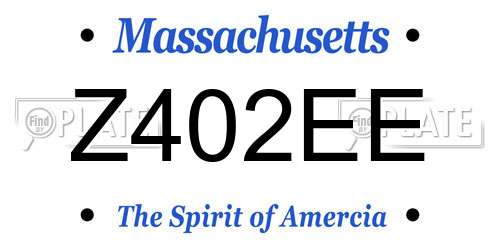 Z402EE Massachusetts License Plate