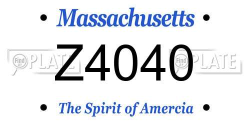 Z4040 Massachusetts License Plate
