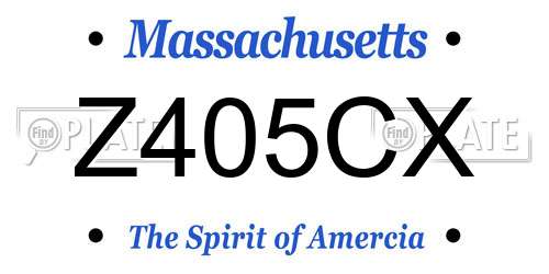 Z405CX Massachusetts License Plate