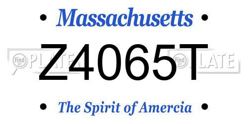 Z4065T Massachusetts License Plate